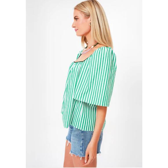 Tuckernuck Pomander Place NWT Green Stripe Celia Top XL - Picture 2 of 10